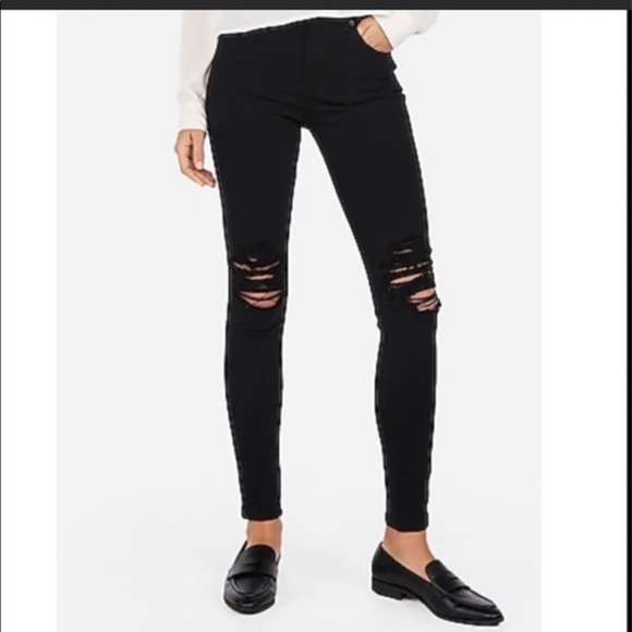 Black Express Skinny Ripped Jeans 